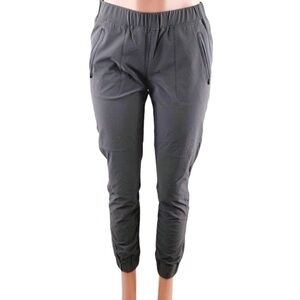 Gramicci Nylon Spandex Track Pants, Reflective Seams & Zip‎ Pockets, Gray Medium